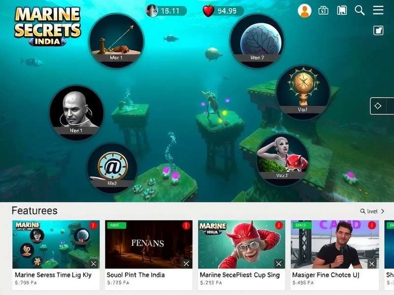 Marine Secrets India gameplay screenshot showing underwater environment